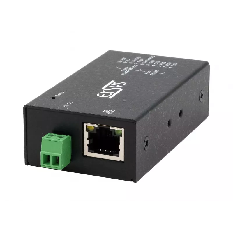 EXSYS EX-6131-2 pramoninis Ethernet į nuosekliąją sąsają serveris, RS-232/422/485, DIN bėgio ir sieninis tvirtinimas