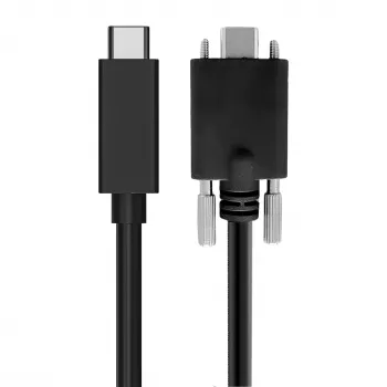 EXSYS USB-C į USB-C 3.2 Gen 2x1 kabelis su fiksavimo varžtais, 2m, juodas EX-K1591V-2.0