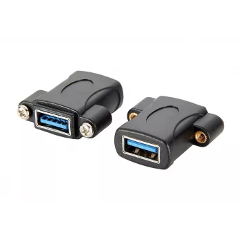 EXSYS EX-49301 USB 3.2 Gen 1 skydelio montavimo adapteris, USB-A moteriškas į USB-A moterišką, 5Gbps, juodas