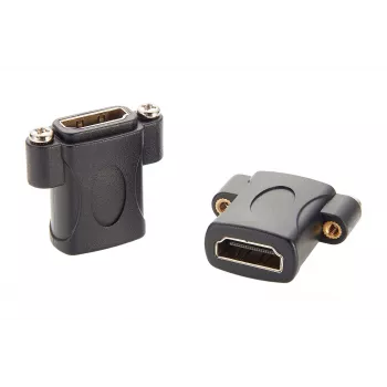 EXSYS EX-49305 HDMI moteriškas į moterišką skydo montavimo adapteris, D-Type, 4K@60Hz, juodas