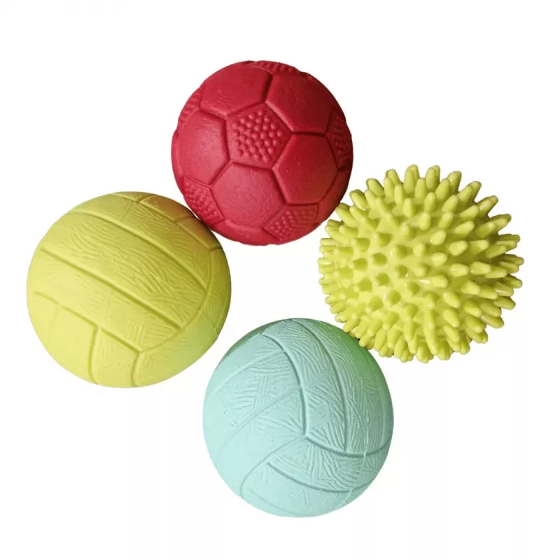 Gerardo's Toys GT7710 kūdikių masažo ir sensorinių kamuoliukų rinkinys, 4 vnt., įvairių tekstūrų ir spalvų, nuo 6 mėn.