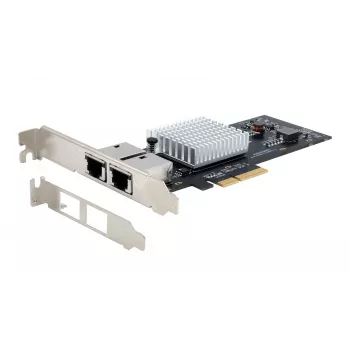 EXSYS Dual 10 Gigabit Ethernet PCIe x4 tinklo plokštė, Intel X550-AT2, 2x RJ45, Low-Profile EX-60222
