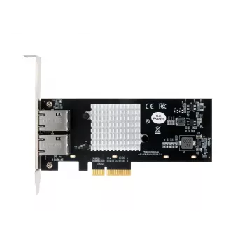 EXSYS Dual 10 Gigabit Ethernet PCIe x4 tinklo plokštė, Intel X550-AT2, 2x RJ45, Low-Profile EX-60222