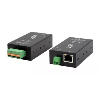 EXSYS EX-6131-2POE PoE į RS-232 ir RS-422/485 serijinis įrenginių serveris su DIN bėgio ir sieninio tvirtinimo rinkiniu
