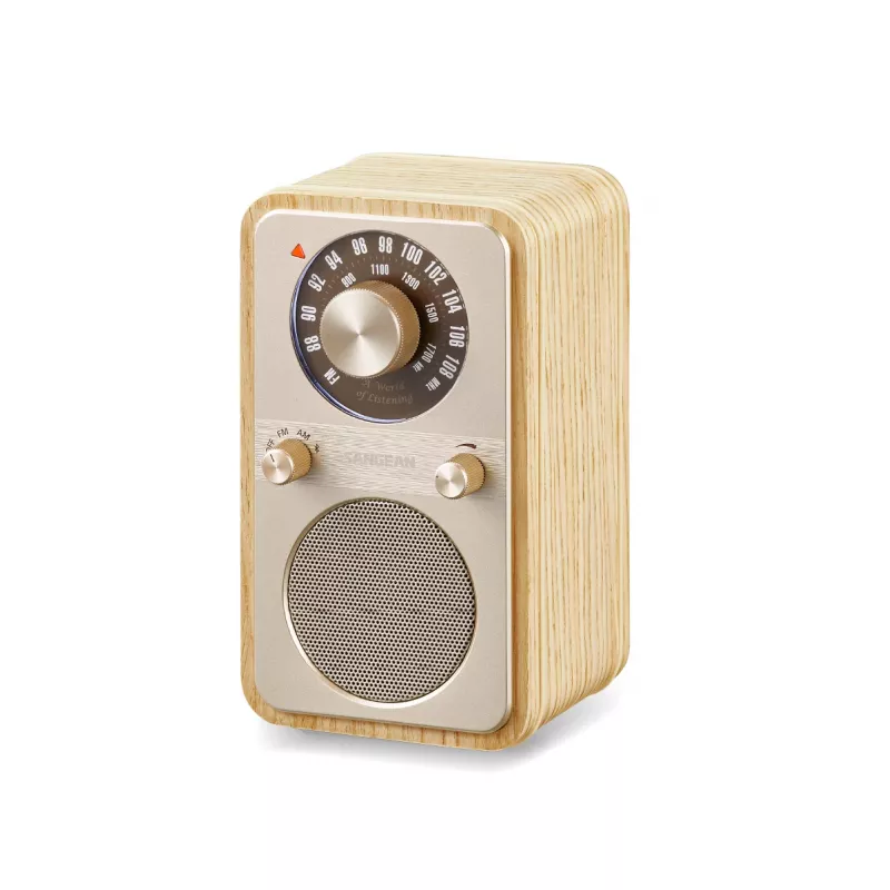 Sangean WR-9 Nešiojamas FM/AM radijas su Bluetooth, balto uosio medžio korpusu