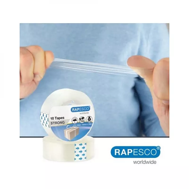 Rapesco 1807 skaidri lipni juosta 19mm x 33m, 10 rulonų