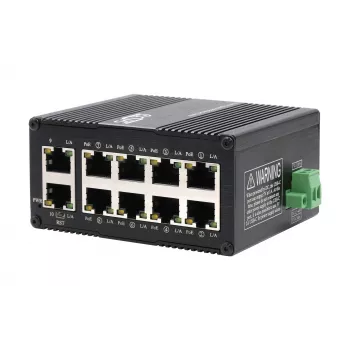 EXSYS Mini 10 prievadų pramoninis Gigabit PoE+ komutatorius, valdomas internetu (EX-62036MPOE)
