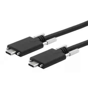 EXSYS USB 3.2 Gen 2x1 Type-C kabelis su fiksuojančiaisiais varžtais, 1,0 m, juodas EX-K1592V-1.0