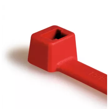 HellermannTyton T30R-PA66-RD raudonas viduje dantyta mova, 150 mm x 3,5 mm, PA66, 100 vnt. 111-03004