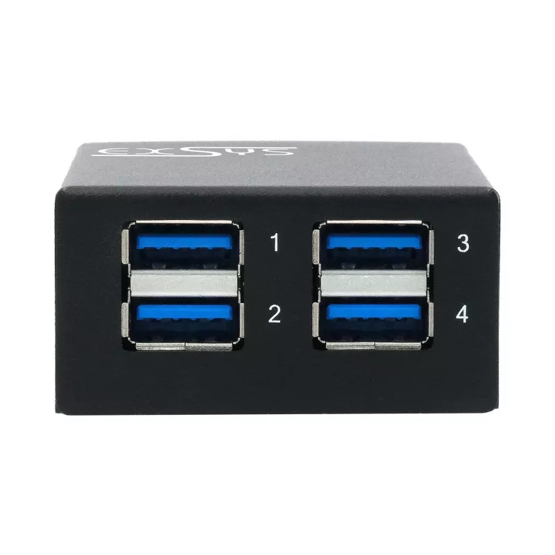 EXSYS USB 3.2 Gen1 4 prievadų metalinis koncentratorius su 15KV ESD apsauga (EX-11240HMS)