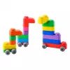 Gerardo's Toys minkštų konstrukcinių kaladėlių rinkinys su ratukais, 33 dalys (25 kaladėlės + 8 ratukų dalys)