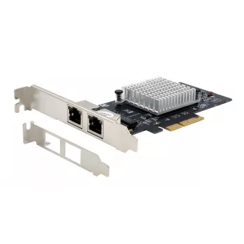 EXSYS EX-60202 dviejų prievadų 1 Gigabit Ethernet PCIe x4 tinklo plokštė su Intel I350-AM2 lustu, 2x RJ45, pridedamas žemo profilio laikiklis