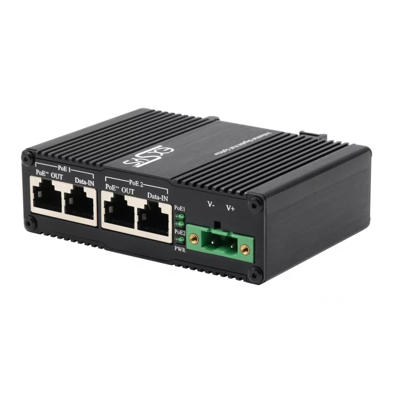 EXSYS 2-Port PoE++ 10 Gigabit injektorius 90W, -40°C iki +80°C (EX-60350)