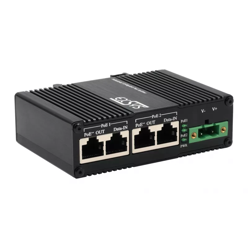 EXSYS 2-Port PoE++ 10 Gigabit injektorius 90W, -40°C iki +80°C (EX-60350)