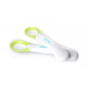 Kidsme temperatūrą rodantys maitinimo šaukštai, 2 vnt., žalios spalvos, nuo 6 mėn.