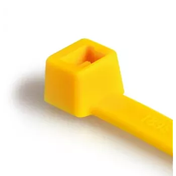 HellermannTyton T30R-PA66-YE vidinių dantukų kabelių raištis, 150 mm x 3,5 mm, geltonas, 100 vnt. paketas 111-03006