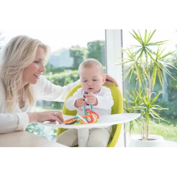 Kidsme Stage Teether Chain kandimo grandinėlė, 3M+, maisto kokybės silikonas, be BPA, 3 grandys, įvairių spalvų