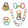 Kidsme Stage Teether Chain kandimo grandinėlė, 3M+, maisto kokybės silikonas, be BPA, 3 grandys, įvairių spalvų