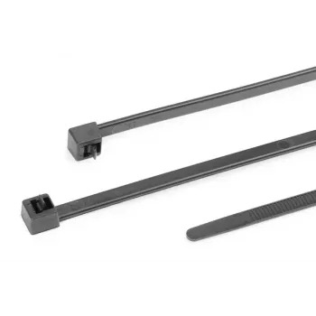 HellermannTyton RELK serijos atsegami laidų raiščiai, 300 mm x 7,6 mm, juodi, 100 vnt. pakelis 115-06760
