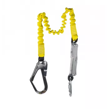 C.K Tools T8008 kritimo stabdymo virvė su energijos absorberiu, 2 m, viena koja, plieninis snap hook ir pastolių kablys, EN 354/355/362