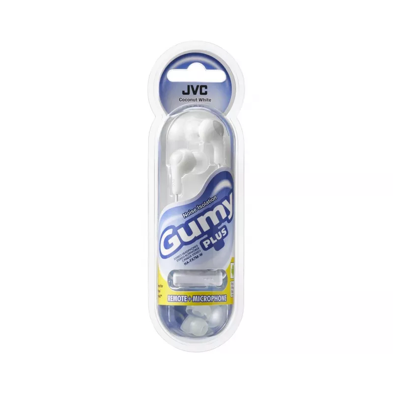 JVC Gumy Plus ausinės su mikrofonu, baltos