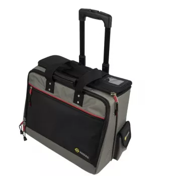 C.K Tools Magma Technicians Rolling Tool Case su ratais, 50+ kišenės, teleskopine rankena, juoda/raudona (MA2652)