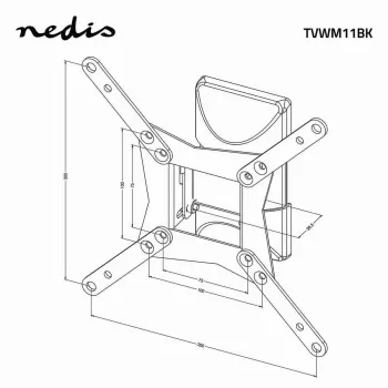 Nedis visiškai judinama TV sieninė laikiklis 32–65 colių ekranams, 35 kg, VESA iki 400x400, juodas