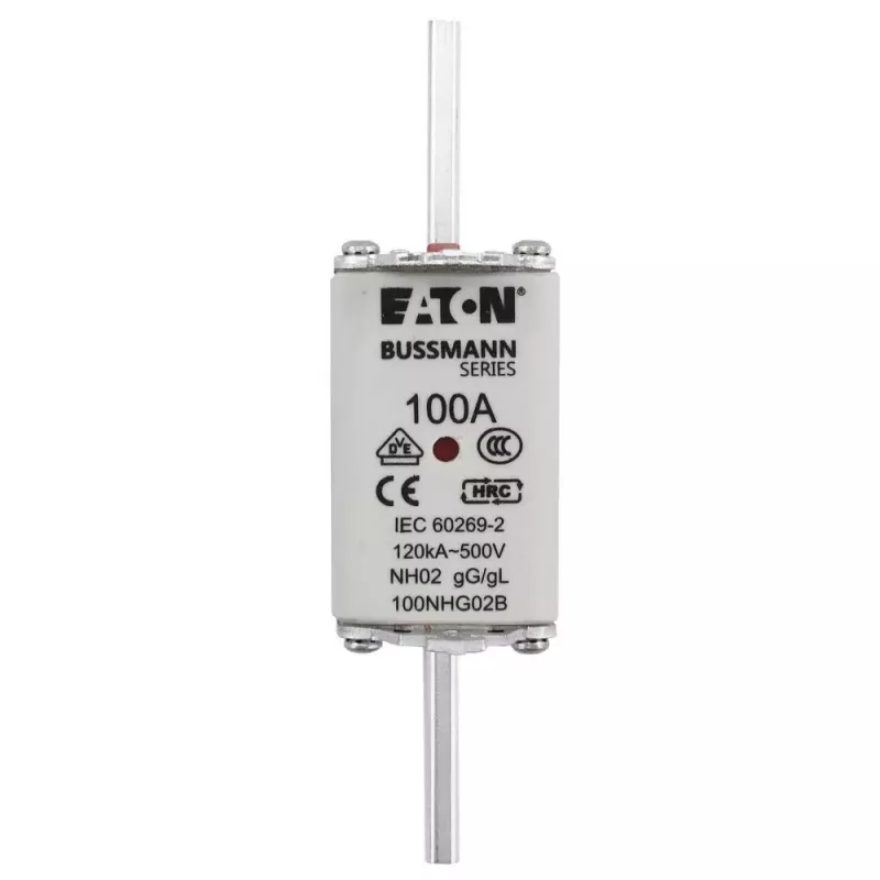Eaton 100NHG02B NH saugiklis D02 100 A 500 V gG su mechaniniu indikatoriumi, 3 vnt. pakuotė