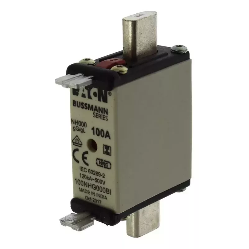 Eaton 80NHG000BI NH saugiklis 80 A 500 V AC dydis 000 su mechaniniu indikatoriumi, 3 vnt.