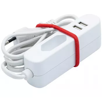 EXERTIS CONNECT maitinimo prailgintuvas su 2 USB prievadais, baltas, 1,5 m 808521