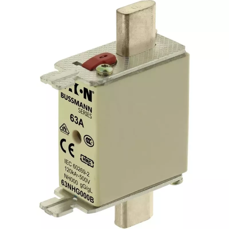 Eaton 63NHG000B NH tipo saugiklis, dydis 0, 63 A, 500 V AC, gG
