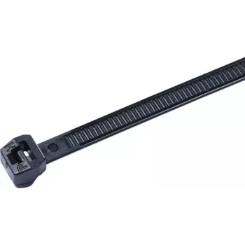 HellermannTyton OS serijos išorinių dantukų kabelių raištis T30ROS-HS-BK-C1, 145 x 3,4 mm, juodas, 100 vnt. 118-04800