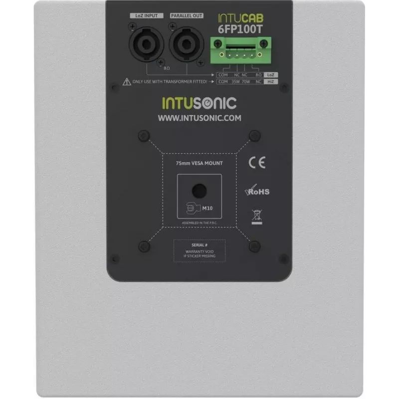 INTUSONIC 6FP100T 6,5 colio dviejų krypčių viso diapazono lubinė garso kolonėlė, balta (12604004)