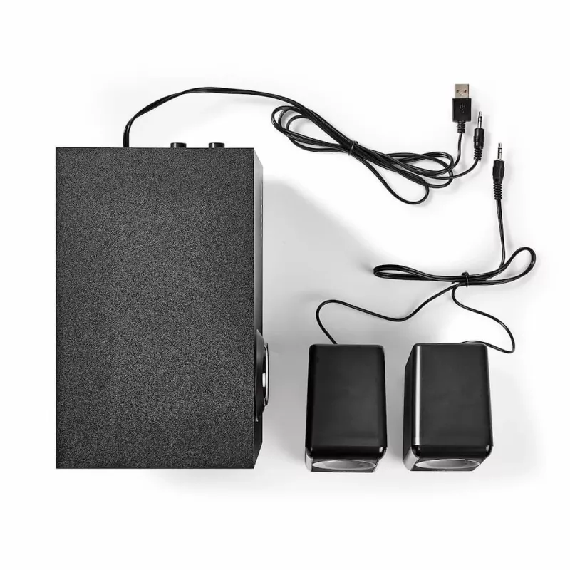 Nedis CSPR10021BK 2.1 kompiuterio garsiakalbių rinkinys, 33 W, maitinamas USB, juodas