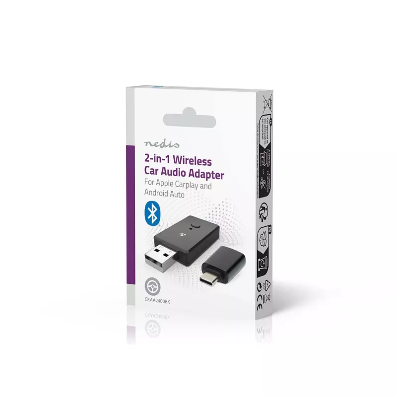 Nedis CKAA2400BK Bluetooth 5.0 USB-A adapteris, juodas, 10 m ryšio atstumas