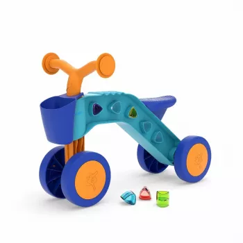 Chillafish Itsibitsi 4 ratų važiuoklė su krepšeliu, mėlyna/oranžinė, 1-3 metų