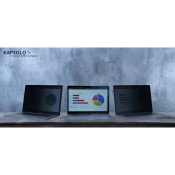 KAPSOLO 2 krypčių privatumo filtras 14,5 colio 16:10 nešiojamiesiems kompiuteriams, savaiminio lipnumo, nuo atspindžių, mėlynos šviesos mažinimas KAP12871