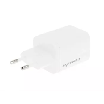 MOVANO GaN 65W 2x USB-C PD + USB-A įkroviklis (baltas)