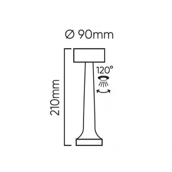LED Line Lite RIWIA stalinė lempa, 1W, 120lm, 1800mAh, auksinė