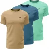Vyrų marškinėliai 4F M4481 3 pak. smėlio, mėlyni, mėtų 4FWSS26TTSHM4481 91S 2XL
