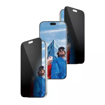 PanzerGlass 2-Way Privacy ekrano apsauga iPhone 13/13 Pro/14 - Ultra-Wide Fit, EasyAligner, grūdintas stiklas