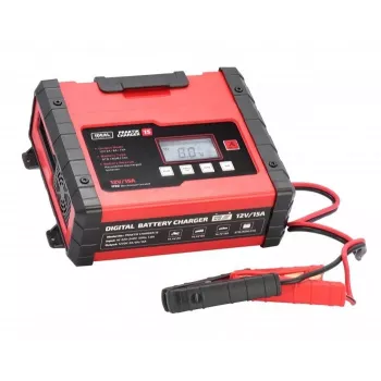 IDEAL Charger PRAKTIK CHARGER 15 LCD įkroviklis, įkrovimo įtampa: 12V/6V, 15A/7.5A, 9 pakopų automatinis, IP65