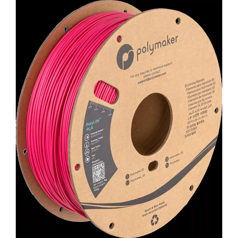 Polymaker PolyLite PLA 3D spausdintuvo filamentas 1,75 mm 1 kg magenta PA02054