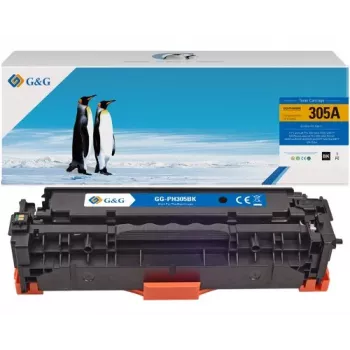 G&G suderinama tonerių kasetė, skirta HP 305A/CE410A, juoda, 2 200 puslapių 14394