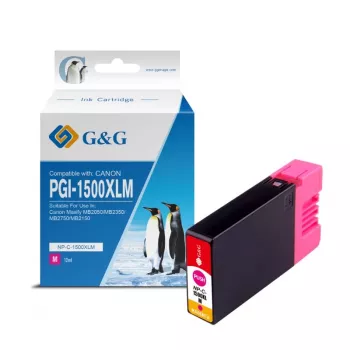 G&G suderinama purpurinės spalvos XL rašalo kasetė, skirta Canon PGI-1500XLM (9352)