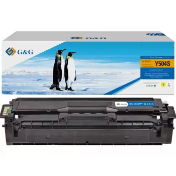 G&G suderinama tonerio kasetė, skirta Samsung CLT-Y504S / HP SU502A - geltona, 1 800 puslapių (14458)