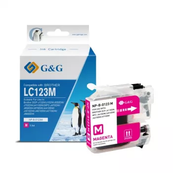 G&G suderinama rašalo kasetė Brother LC-123M magenta (14500)