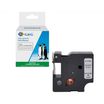 G&G suderinama Dymo D1 etikečių juosta 19 mm x 7 m, juoda ant permatomos (5DY45800-TD)