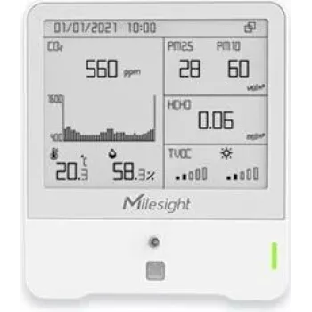 Milesight IoT AM308 LoRaWAN patalpų aplinkos stebėjimo jutiklis su E-Ink ekranu, 8-in-1 IAQ (AM308-868M)