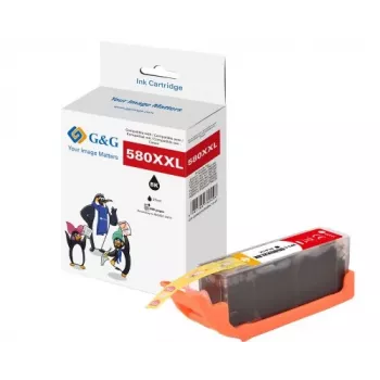 G&G XXL juodas rašalo kasetė, suderinama su Canon PGI-580BK XXL (18826)